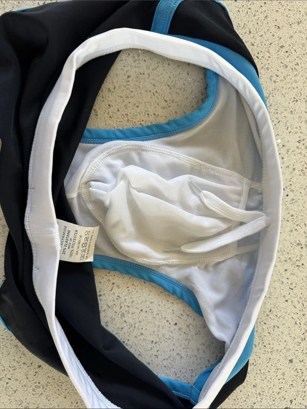 Addicted Men's Black & Light Blue Swim Briefs